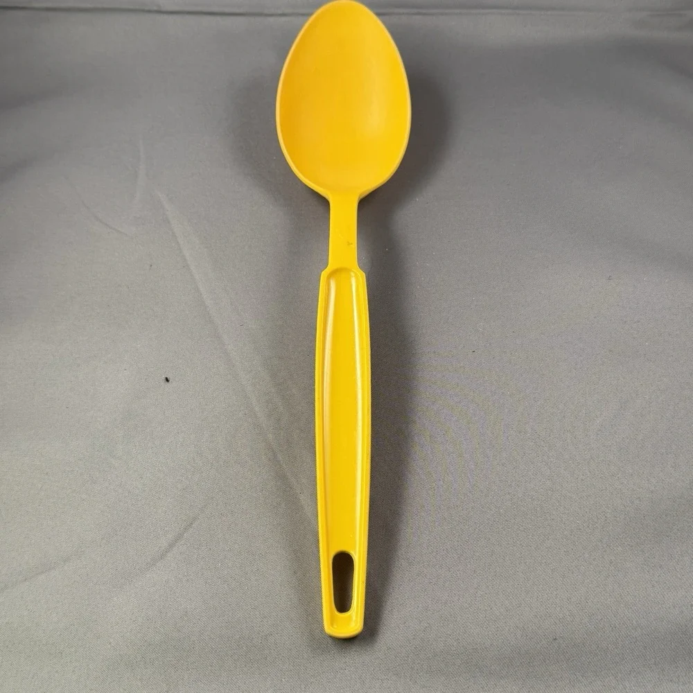 Vintage EKCO Yellow Plastic Serving Spoon Dishwasher Safe USA Retro Kitchen Tool